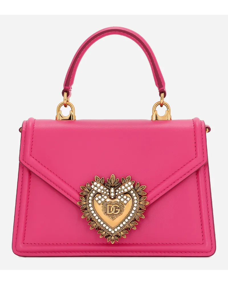 Dolce & Gabbana Borsa Devotion Piccola In Pelle Di Vitello - Donna Borse A Spalla E Tracolla Rosa Pelle Rosa