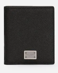 Dolce & Gabbana Portacarte Bifold In Pelle Di Vitello Stampa Dauphine - Uomo Portafogli E Piccola Pelletteria Nero Pelle Nero