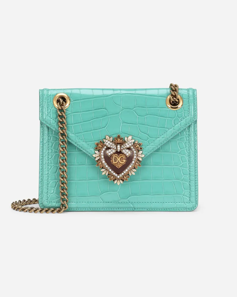 Dolce & Gabbana Borsa Devotion Media In Cocco - Donna Borse Mini Micro E Pochette Verde Verde