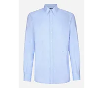 Camicia Fit Martini In Cotone E Lino - Uomo Camicie Viola
