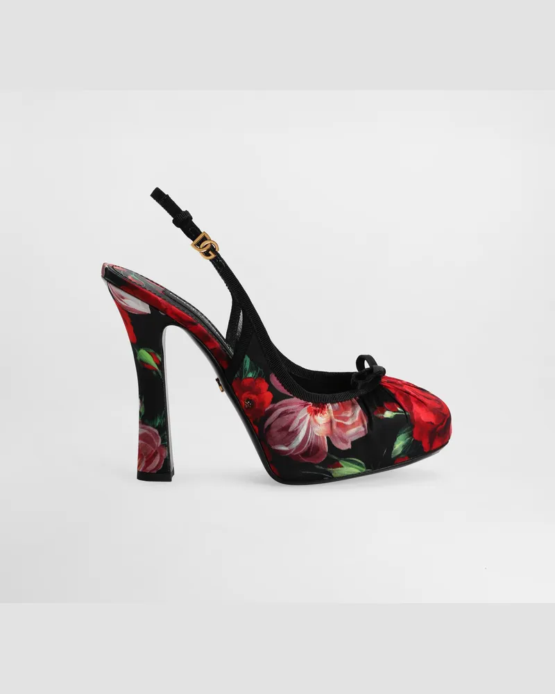 Dolce & Gabbana Slingback In Raso - Donna Décolleté E Slingback Stampa Stampa