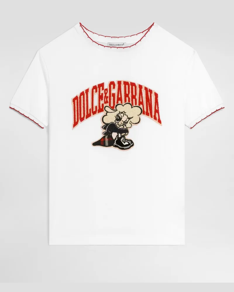 Dolce & Gabbana T-shirt In Jersey Con Logo - Donna Collection Bianco Bianco