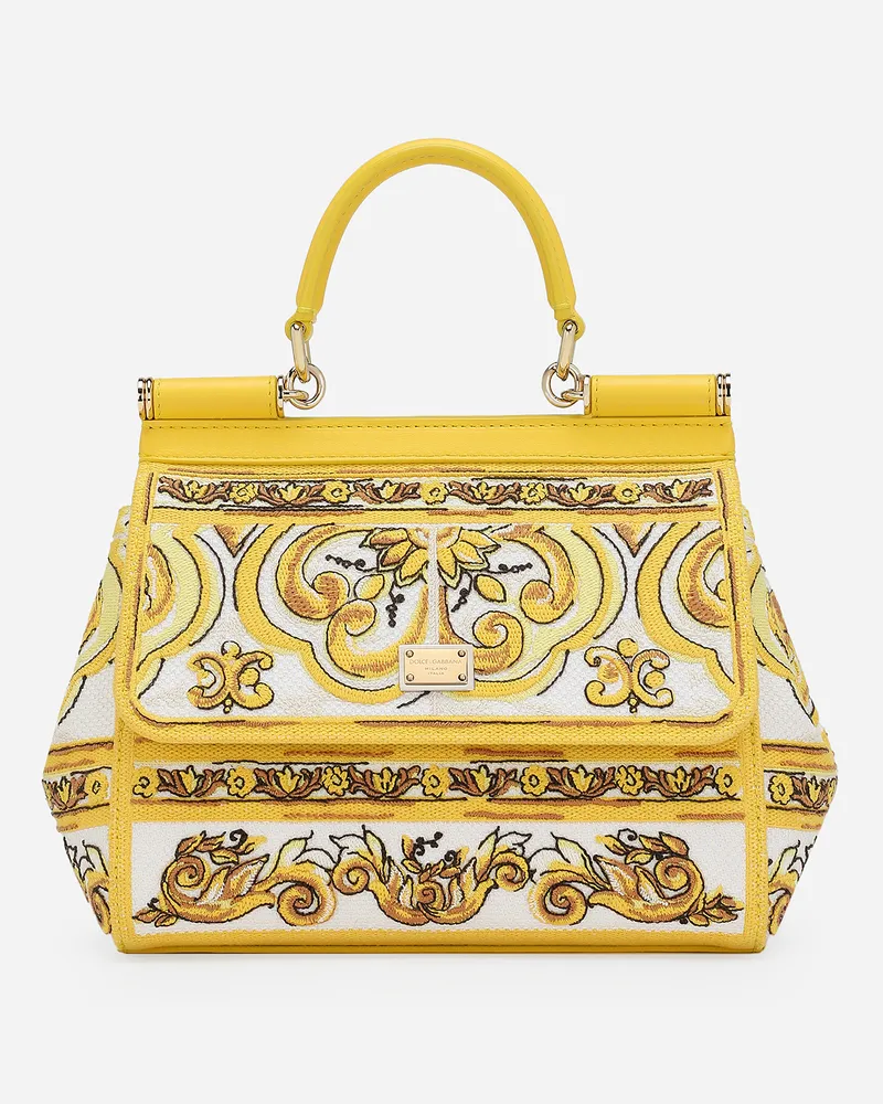 Dolce & Gabbana Borsa A Mano Sicily Media - Donna Borse A Mano Giallo Giallo