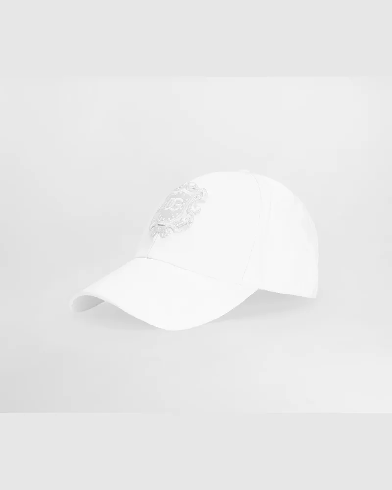 Dolce & Gabbana Cappello Baseball In Drill Di Cotone - Uomo Cappelli E Guanti Bianco Bianco