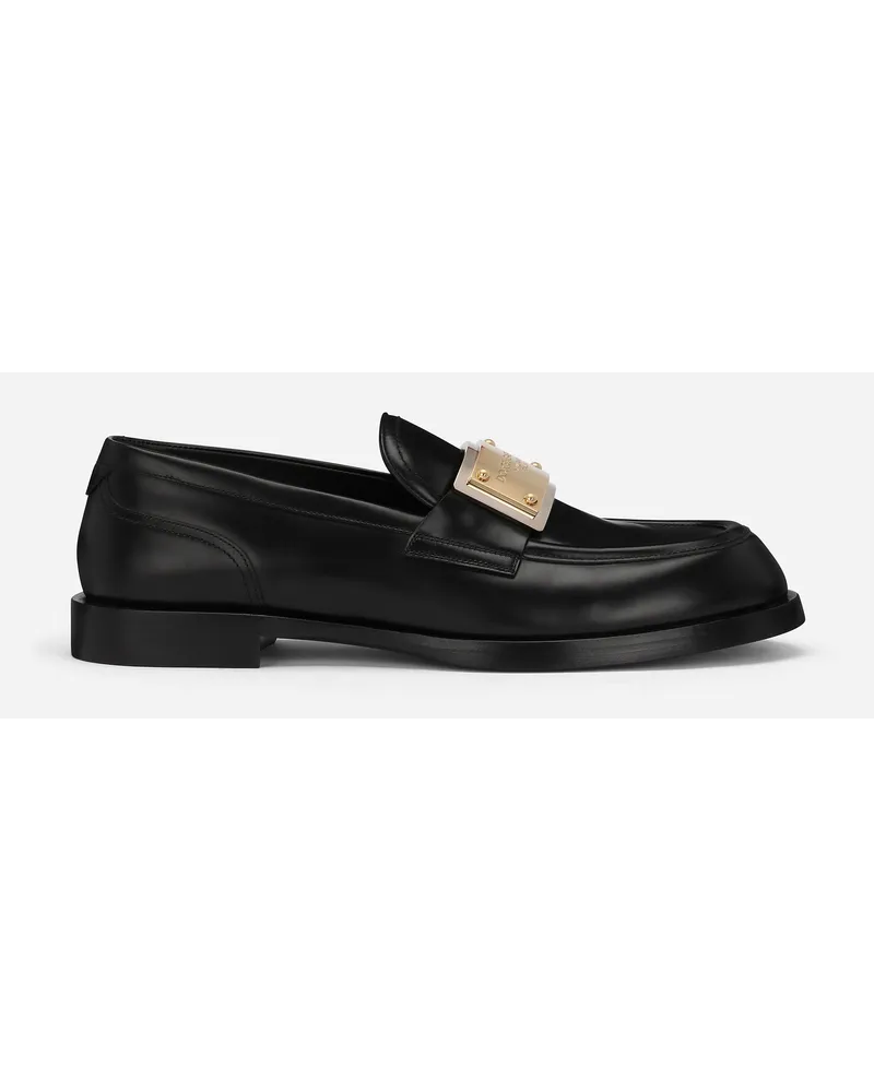 Dolce & Gabbana Mocassino In Pelle Di Vitello Spazzolata - Uomo Driver E Mocassini Nero Pelle Nero