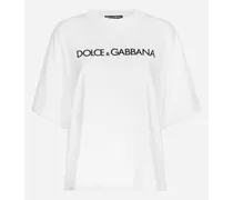 T-shirt Manica Corta In Cotone Con Lettering - Donna T-shirts E Felpe Bianco Cotone