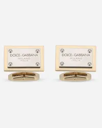 Dolce & Gabbana Cufflinks With Logo Tag - Uomo Bijoux Oro Metallo Oro