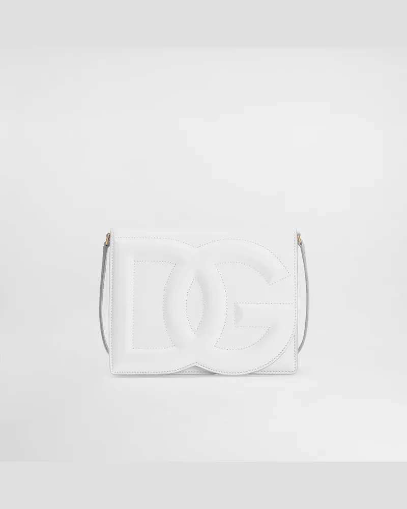 Dolce & Gabbana Borsa A Tracolla Logo In Pelle Di Vitello - Donna Borse A Spalla E Tracolla Bianco Pelle Bianco