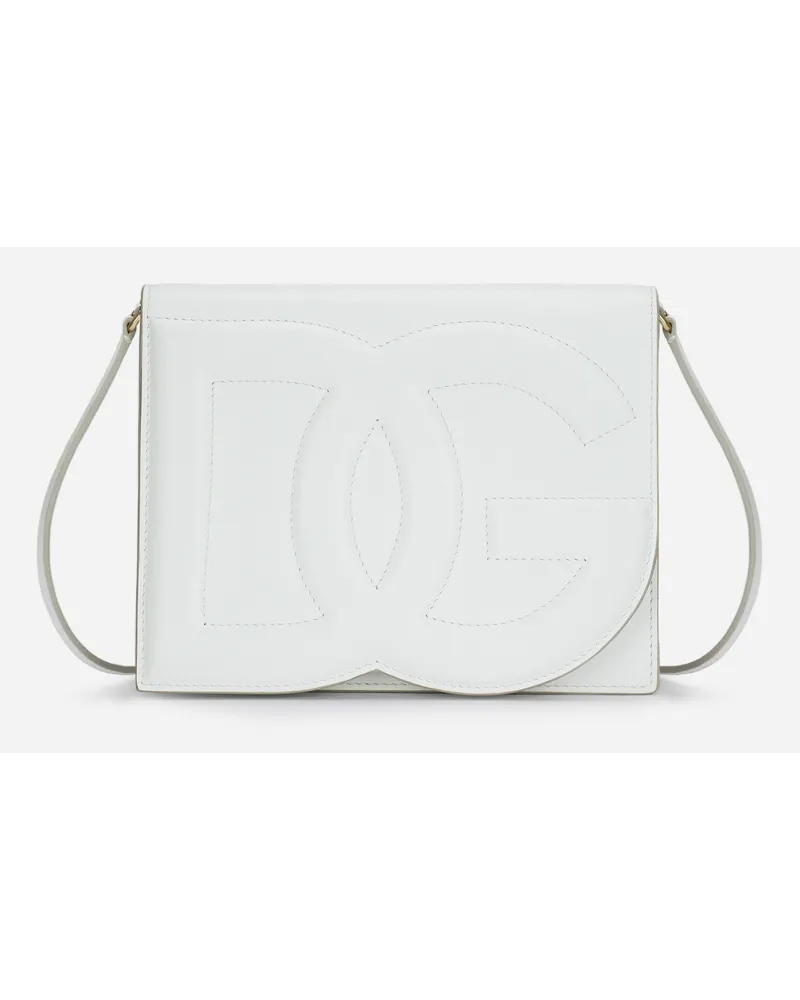 Dolce & Gabbana Borsa A Tracolla Logo In Pelle Di Vitello - Donna Borse A Spalla E Tracolla Bianco Pelle Bianco