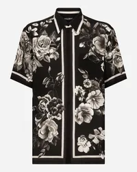 Dolce & Gabbana Camicia Hawaii In Seta Stampa Fiori - Uomo Camicie Stampa Stampa