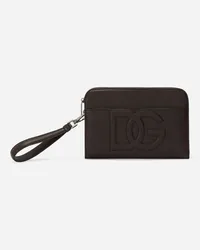 Dolce & Gabbana Pouch Media In Pelle Di Cervo - Uomo Portadocumenti E Clutch Marrone Marrone