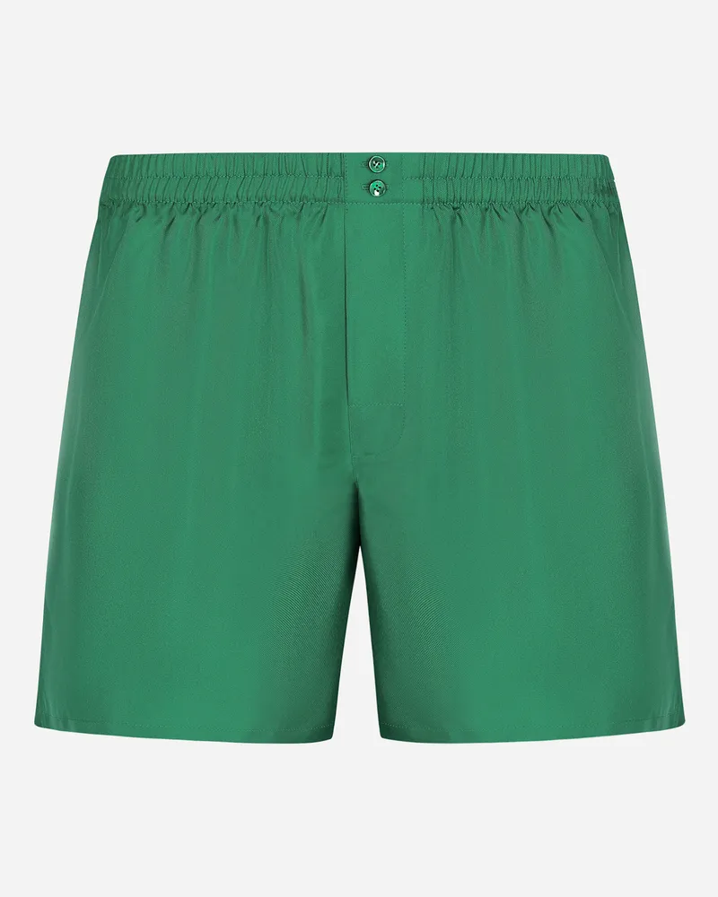 Dolce & Gabbana Shorts In Seta - Uomo Intimo E Loungewear Verde Verde