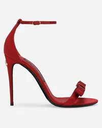 Dolce & Gabbana Sandalo In Raso - Donna Sandali E Zeppe Rosso Viscosa Rosso