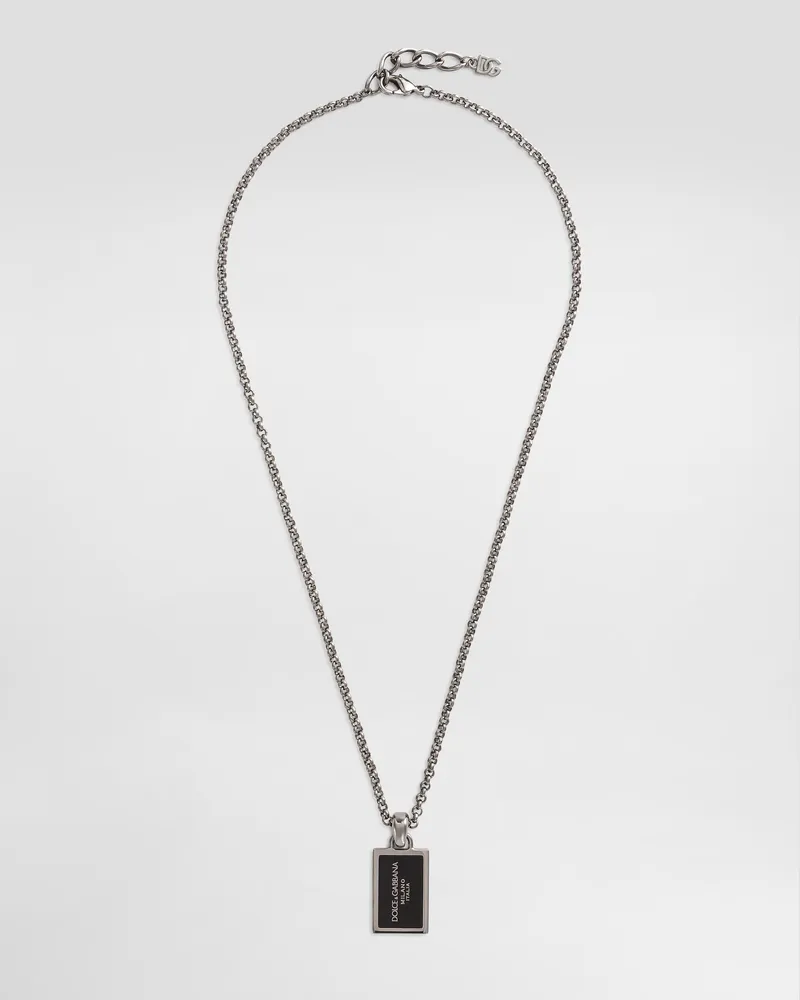Dolce & Gabbana Collana In Metallo Con Logo - Uomo Bijoux Rosso Metallo Rosso