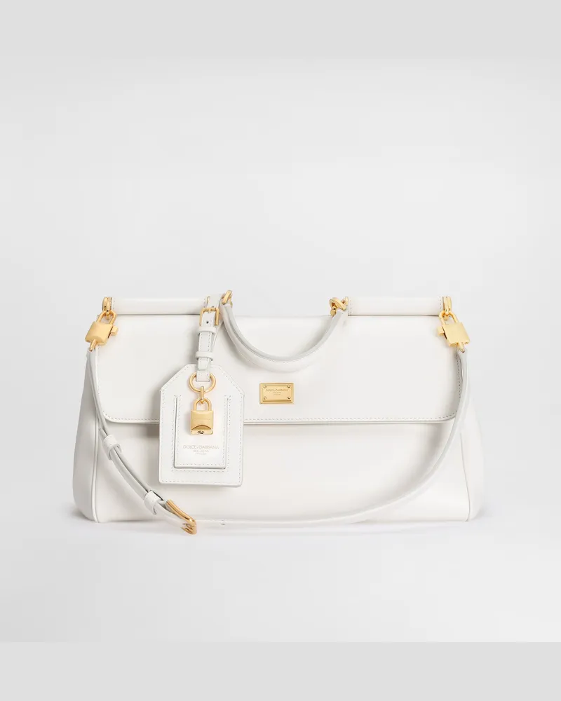 Dolce & Gabbana Borsa A Mano My Sicily Media In Pelle Di Vitello - Donna Borse A Mano Bianco Bianco