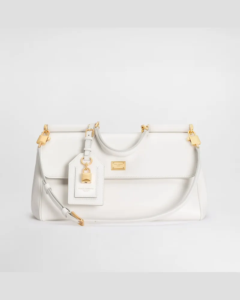 Dolce & Gabbana Borsa A Mano My Sicily Media In Pelle Di Vitello - Donna Borse A Mano Bianco Bianco