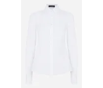 Camicia In Popeline Stretch - Donna Camicie E Top Bianco Cotone