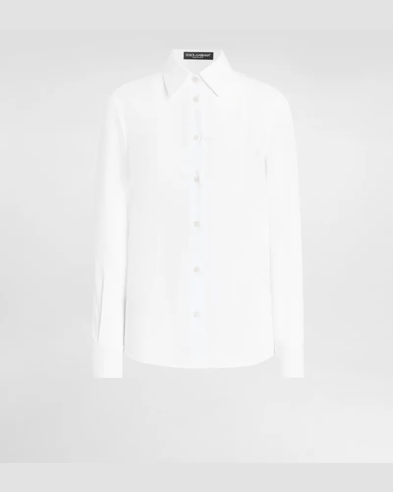 Dolce & Gabbana Camicia In Popeline Stretch - Donna Camicie E Top Bianco Cotone Bianco