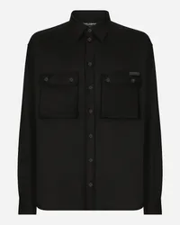 Dolce & Gabbana Camicia Over In Flanella - Uomo Camicie Nero Nero