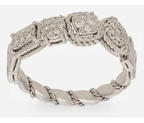 Dolce & Gabbana Anello Easy Diamond In Oro Bianco 18kt E Pavé Di Diamanti - Donna Anelli Bianco Oro Bianco