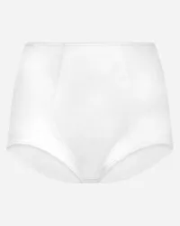 Dolce & Gabbana Satin High-waisted Panties - Donna Intimo Bianco Bianco