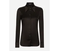 Long-sleeved Silk Shirt - Donna Camicie E Top Nero Seta