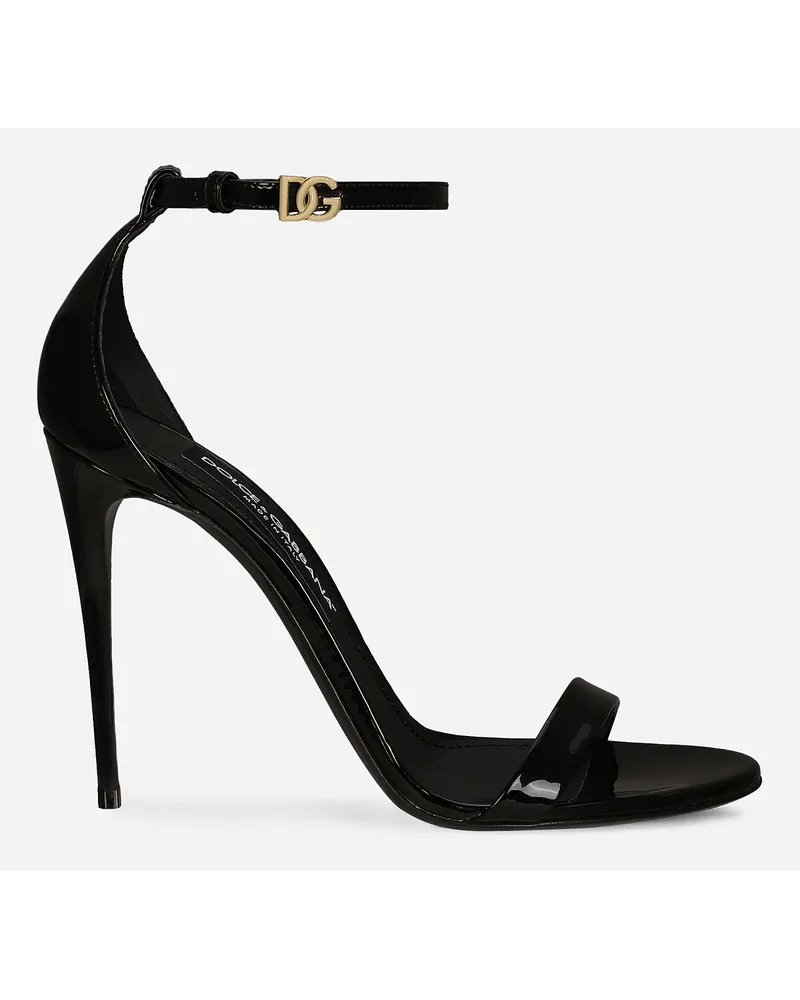 Dolce & Gabbana Sandalo In Vernice - Donna Sandali E Zeppe Multicolore Pelle Nero