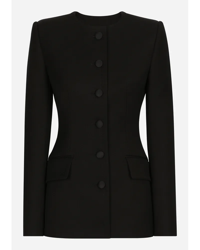 Dolce & Gabbana Giacca Monopetto In Crêpe Di Lana - Donna Giacche E Blazer Nero Nero