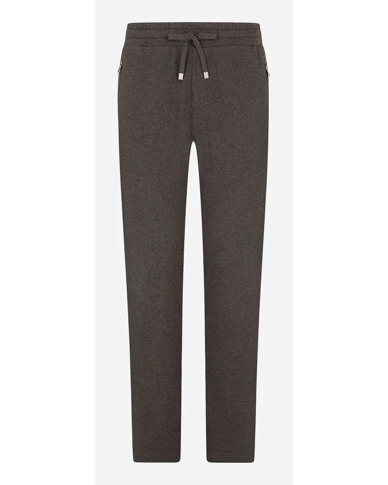 Dolce & Gabbana Cotton Jogging Pants - Uomo Pantaloni E Shorts Grigio Melange