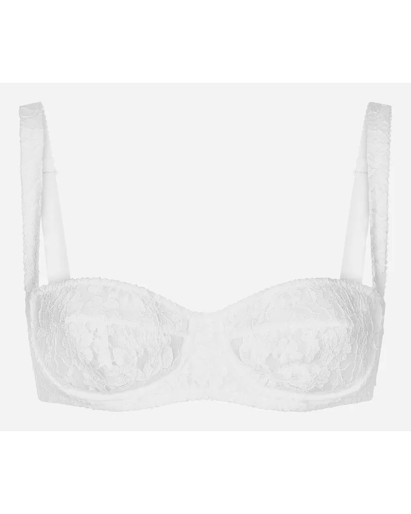 Dolce & Gabbana Reggiseno Balconcino In Pizzo - Donna Intimo Bianco Pizzo Bianco