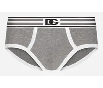 Slip Brando Jersey Bielastico Con Logo Dg - Uomo Intimo E Loungewear Grigio Cotone