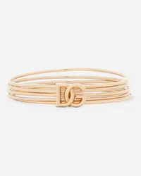 Dolce & Gabbana Bracciale Rigido Bangle Multicerchi Con Logo Dg - Donna Bijoux Oro Metallo Oro