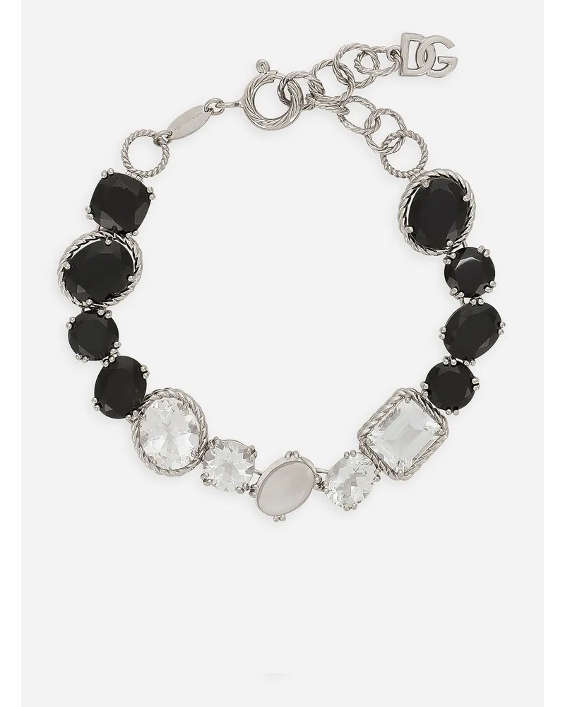 Dolce & Gabbana Bracciale Anna In Oro Bianco 18kt Con Spinelli E Topazi - Donna Bracciali Bianco Acetato Bianco