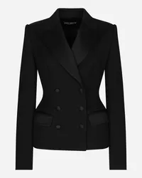 Dolce & Gabbana Giacca Doppiopetto Tuxedo Dolce In Doppia Lana Stretch - Donna Giacche E Blazer Nero Nero