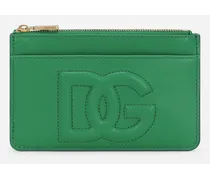 Portacarte Dg Logo Medio - Donna Portafogli E Piccola Pelletteria Verde Pelle