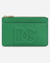 Dolce & Gabbana Portacarte Dg Logo Medio - Donna Portafogli E Piccola Pelletteria Verde Pelle Verde