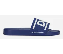 Slide Beachwear In Gomma Con Logo Dg - Uomo Sandali E Slide Bianco Gomma