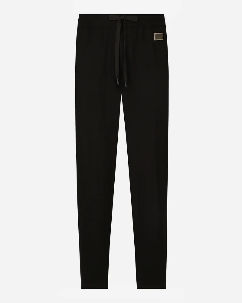 Dolce & Gabbana Pantalone Jogging In Jersey - Uomo Pantaloni E Shorts Nero Nero