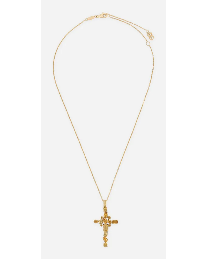 Dolce & Gabbana Pendente Anna In Oro Giallo 18kt Con Quarzi Citrini - Donna Collane Oro Oro Oro