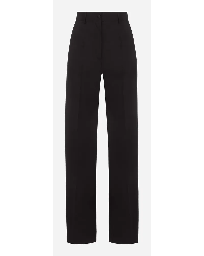 Dolce & Gabbana Pantaloni Flare In Tela Di Lana - Donna Pantaloni E Shorts Nero Nero