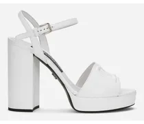 Calfskin Platform Sandals - Donna Sandali E Zeppe Bianco Pelle