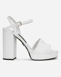 Dolce & Gabbana Calfskin Platform Sandals - Donna Sandali E Zeppe Bianco Pelle Bianco