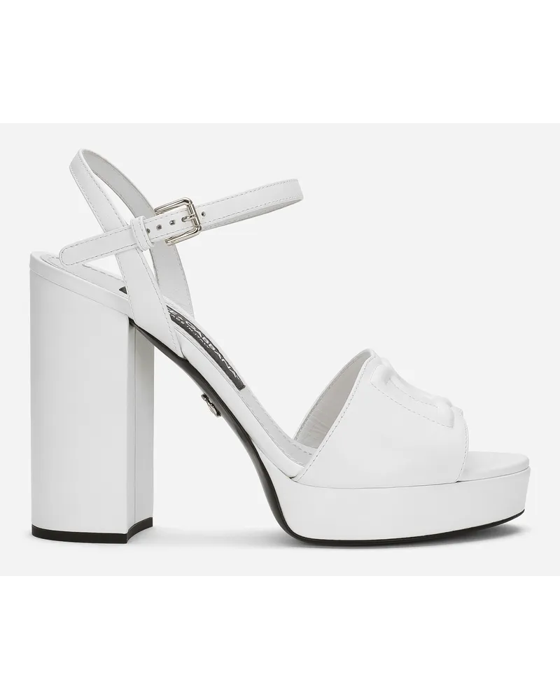 Dolce & Gabbana Calfskin Platform Sandals - Donna Sandali E Zeppe Bianco Pelle Bianco