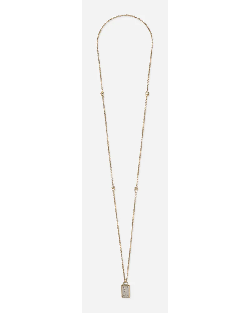 Dolce & Gabbana Collana Con Targhetta - Uomo Bijoux Oro Metallo Oro
