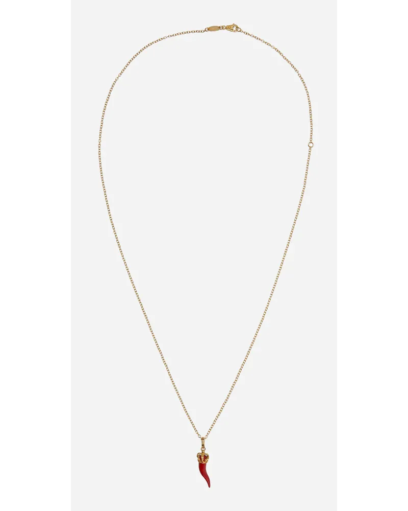 Dolce & Gabbana Good Luck Pendant In Enamelled Yellow Gold - Uomo Collane Oro Metallo Oro