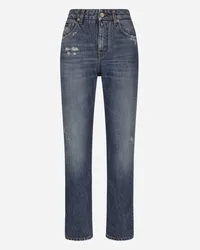 Dolce & Gabbana Jeans Boyfriend In Denim Blu Medio - Donna Denim Multicolore Cotone Variante