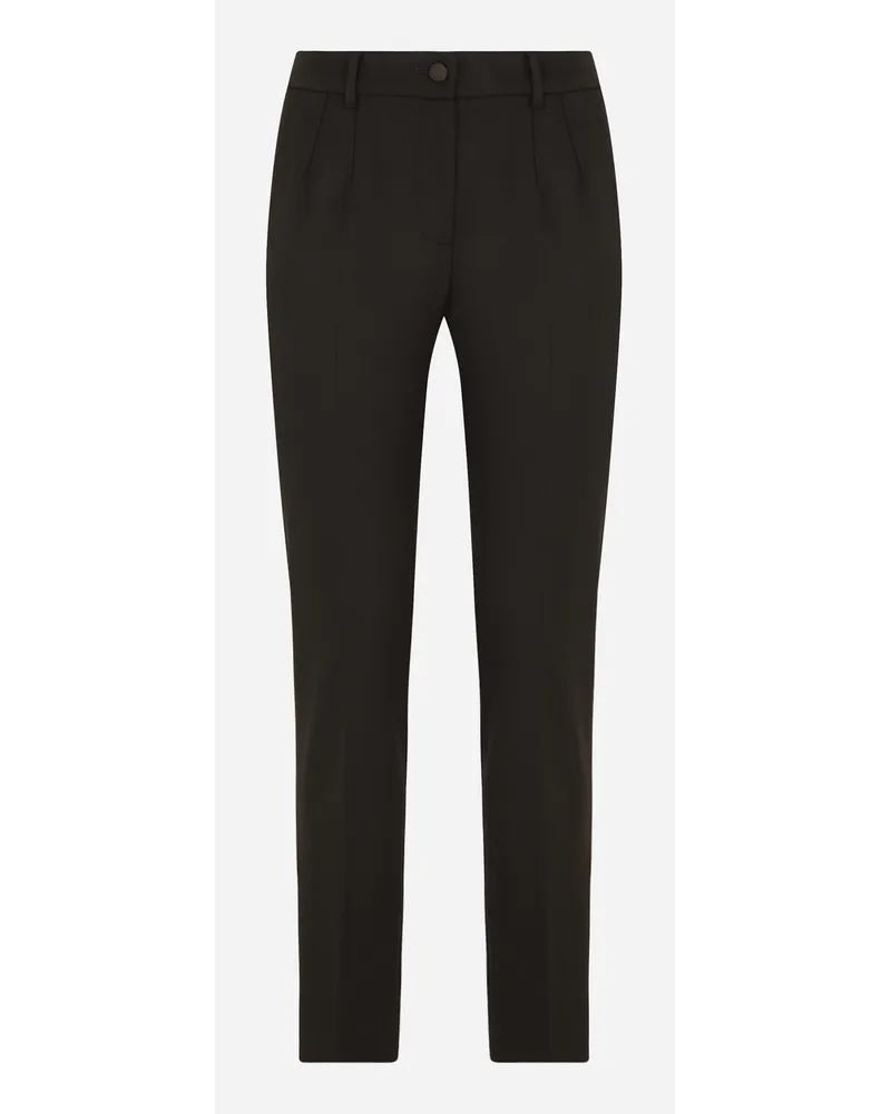 Dolce & Gabbana Pantalone In Lana Stretch - Donna Pantaloni E Shorts Nero Lana Nero