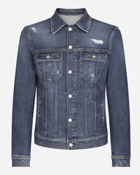 Dolce & Gabbana Giubbotto In Denim Stretch - Uomo Denim Multicolore Variante