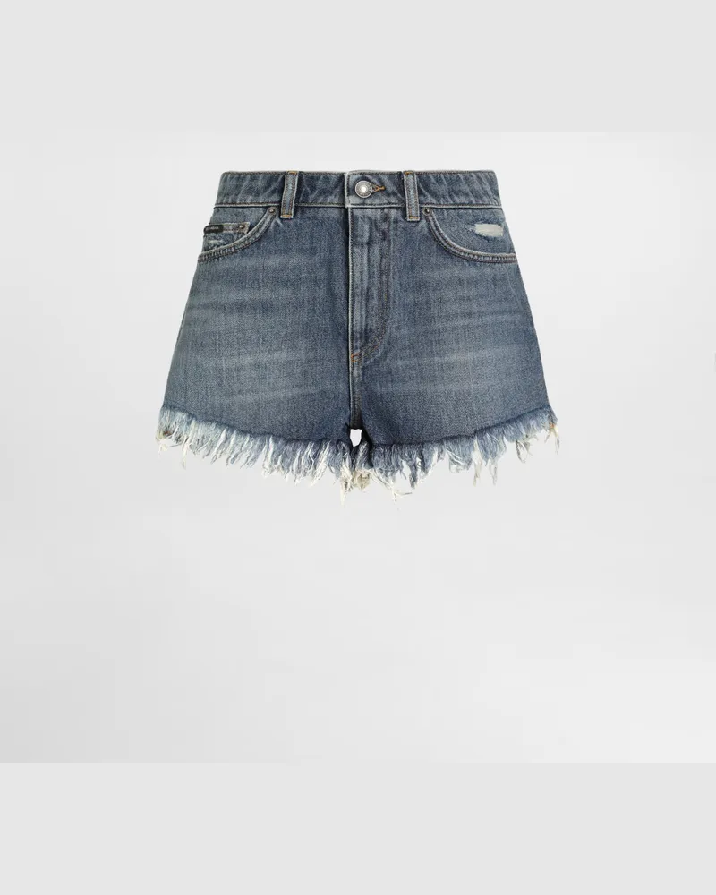 Dolce & Gabbana Shorts In Denim - Donna Denim Multicolore Variante