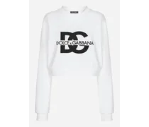 Felpa In Jersey Con Ricamo Logo Dg - Donna T-shirts E Felpe Bianco